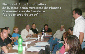 Firma del Acta Constitutiva de la Asociación Viveristas de plantas Ornamentales de Mendoza