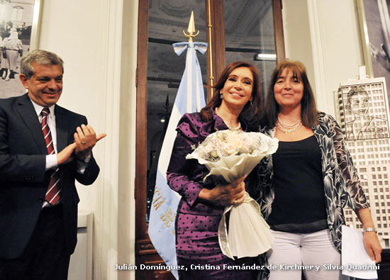 Julián Domínguez, Ctistina Fernández de Kirchner y Silvia Quadrini